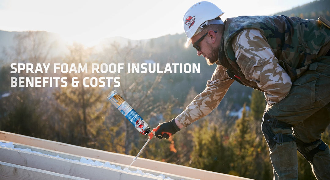 Master insulating the roof with spray foam can