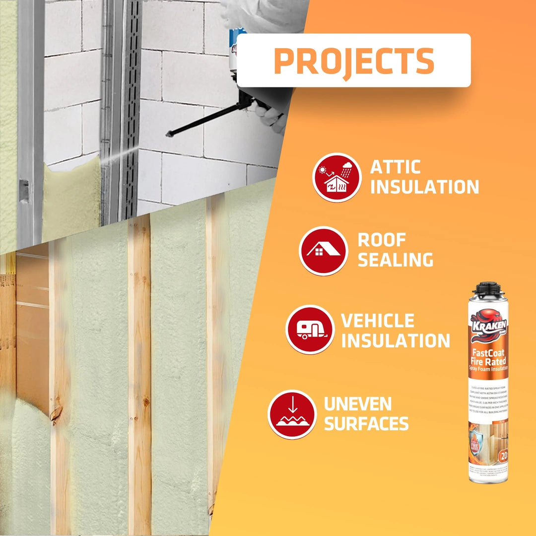 FastCoat Insulation Spray Foam, Closed Cell Expanding Foam | Class A Fire Rated