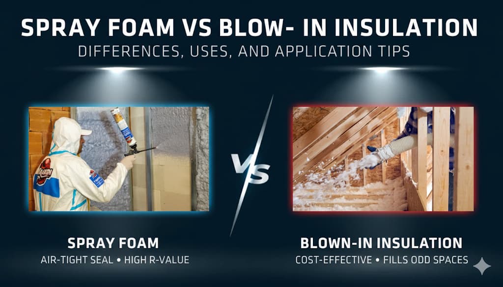Spray Foam Insulation vs Blown in insulation