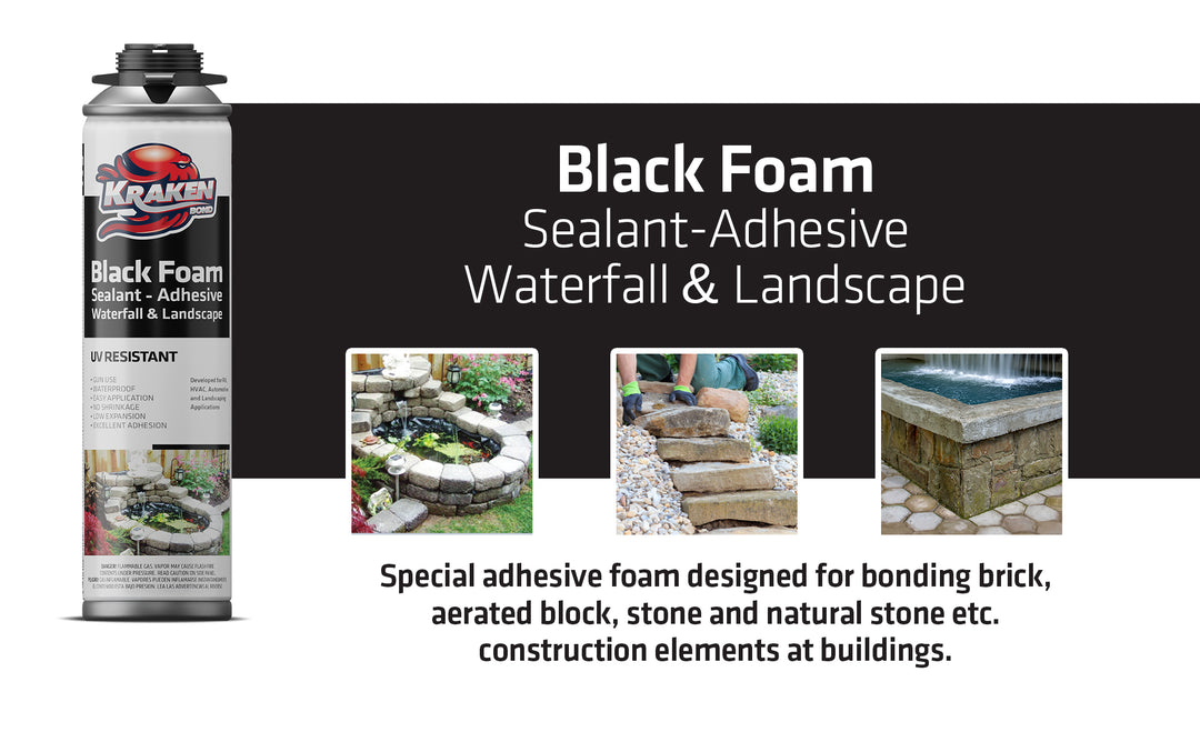 Black Foam Waterfall & Landscape Adhesive Sealant