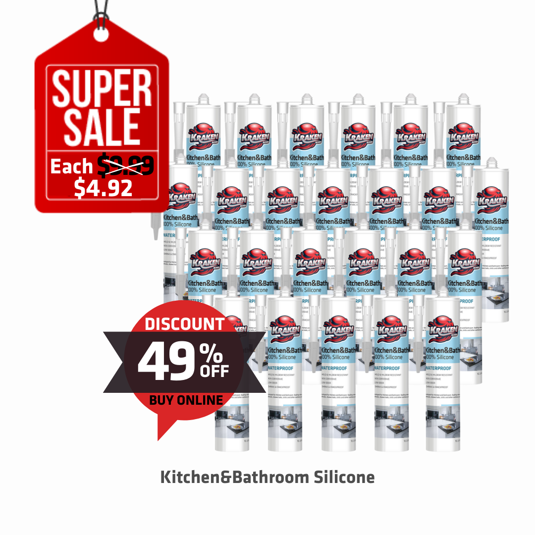 Kitchen & Bathroom Silicone (10.1 FL Oz) White - 12/24 Pack
