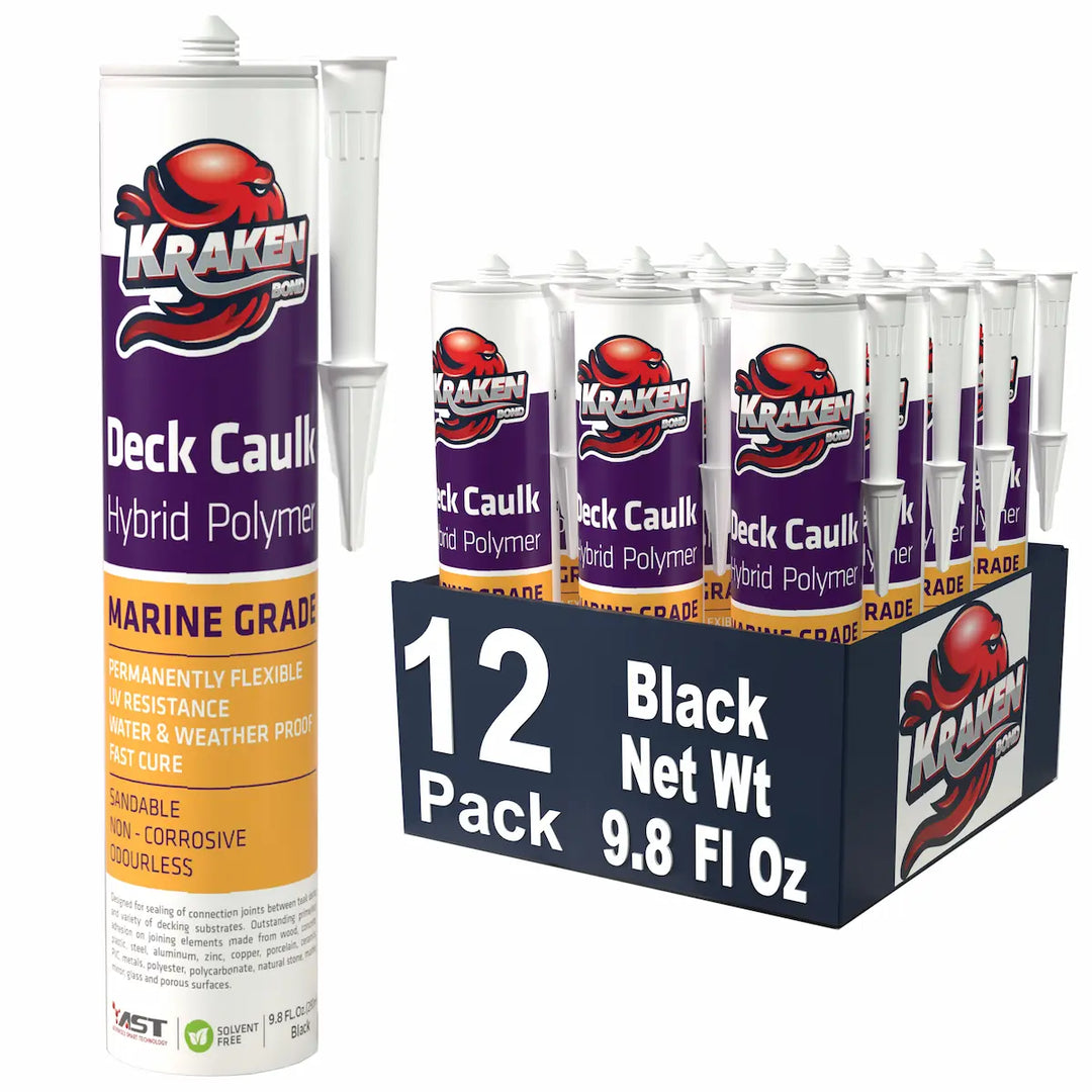 Deck Caulk Hybrid Polymer Sealant, Black - 9.8 Oz.