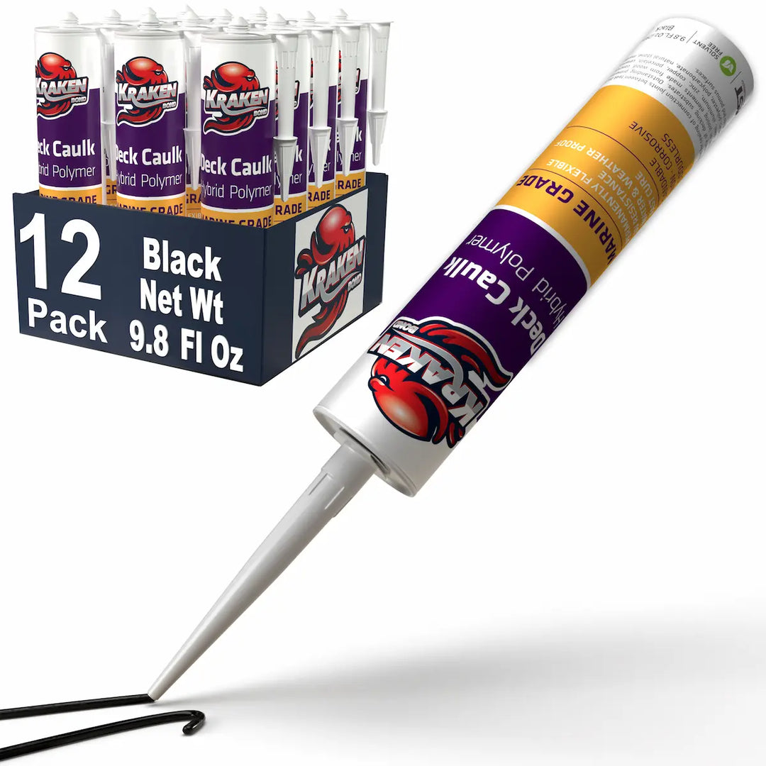 Deck Caulk Hybrid Polymer Sealant, Black - 9.8 Oz.