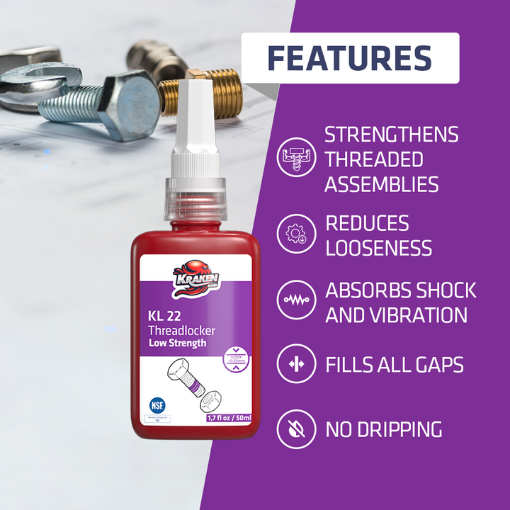 Low Strength Purple Threadlocker - KL 22 (1.7 oz. / 50 ml)