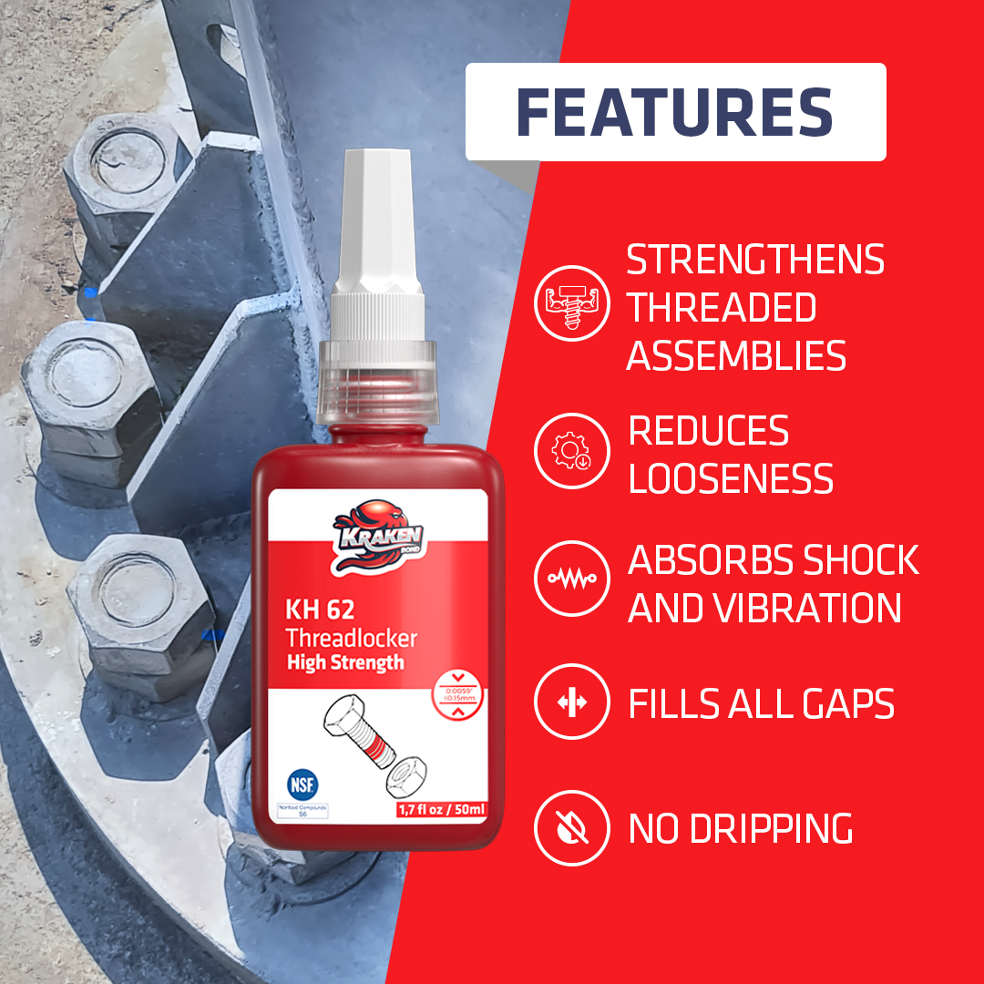 High Strength Red Threadlocker - KH 62 (1.7 oz. / 50 ml)