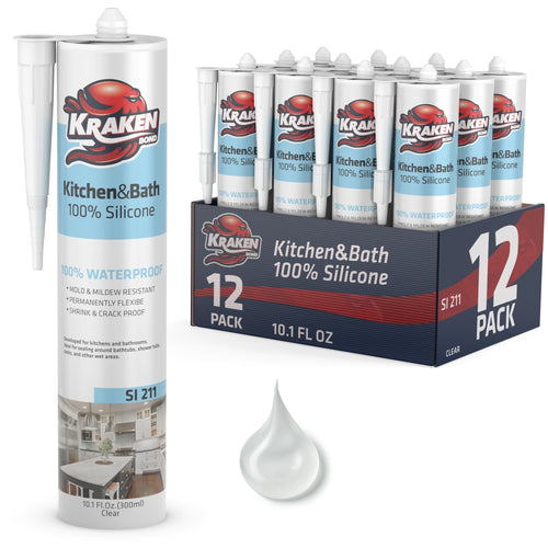 Kraken Kitchen&Bathroom Silicona 300 ml (Gw 360) (10.1 FL Oz) Blanco