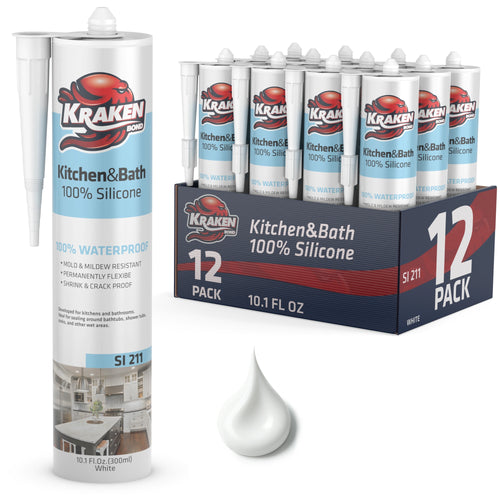 Kraken Kitchen&Bathroom Silicona 300 ml (Gw 360) (10.1 FL Oz) Blanco
