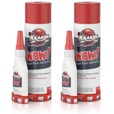 WOW! Super Fast Adhesive CA Glue (4.4 oz) & Activator (16.9 oz) – 2 Pack