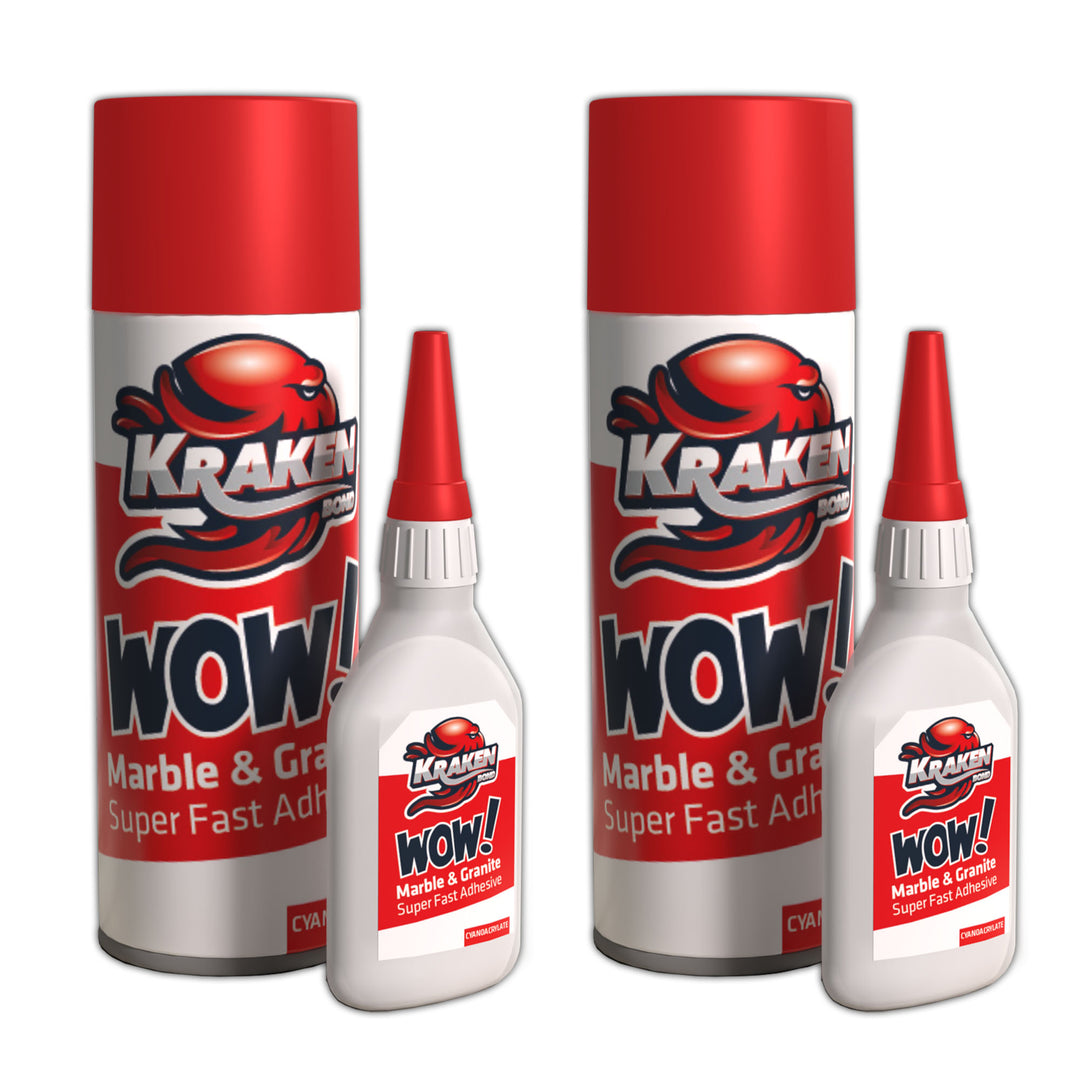 WOW! Marble & Granite Super Fast Adhesive with Accelerator Spray