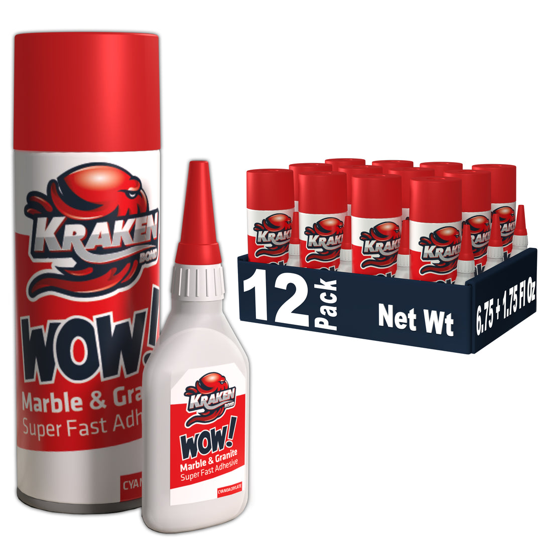 WOW! Marble & Granite Super Fast Adhesive with Accelerator Spray