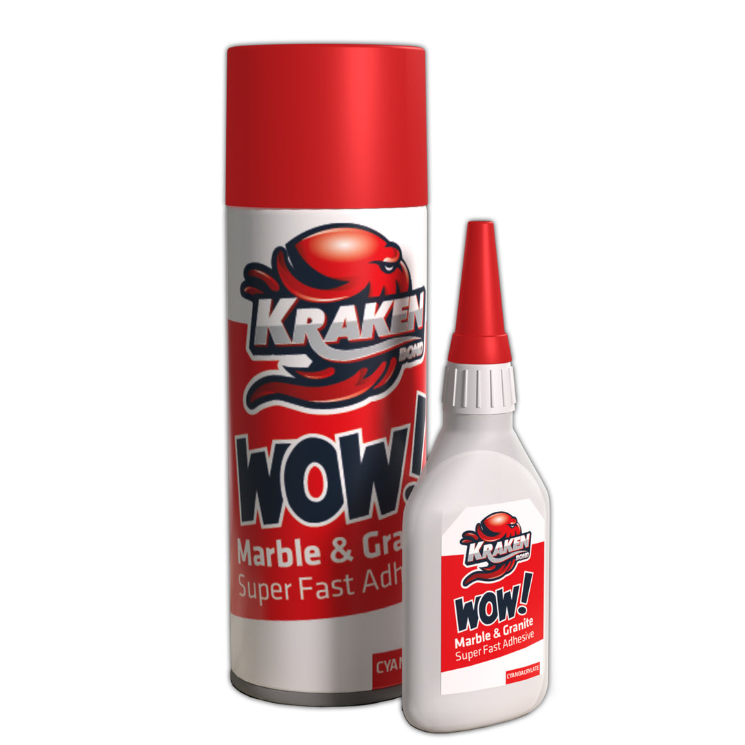 WOW! Marble & Granite Super Fast Adhesive with Accelerator Spray