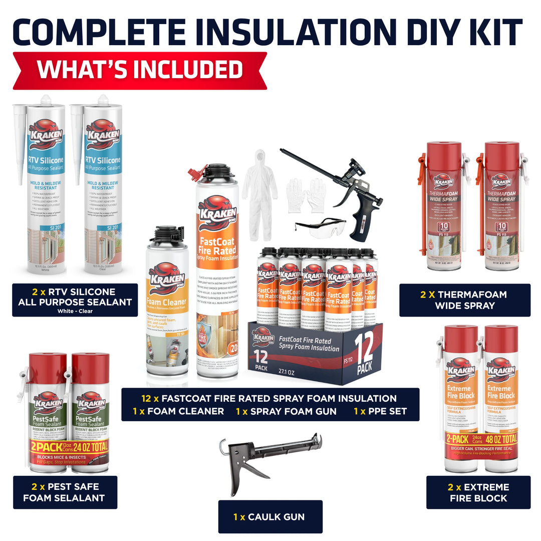 FastCoat 12-Can Complete Insulation DIY Kit with Sealants &amp; Fire Block