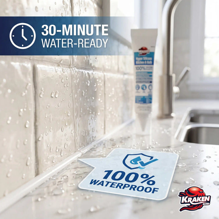 KrakenBond Hyper Silicone Kitchen &amp; Bath 2.8 fl. oz. waterproof