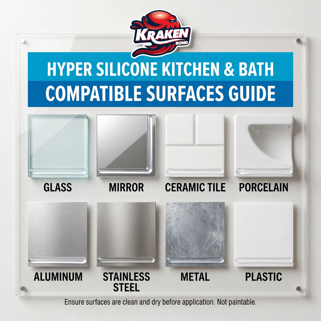 Hyper Silicone Sealant Kitchen &amp; Bath, 2.8 fl oz Squeeze Tube