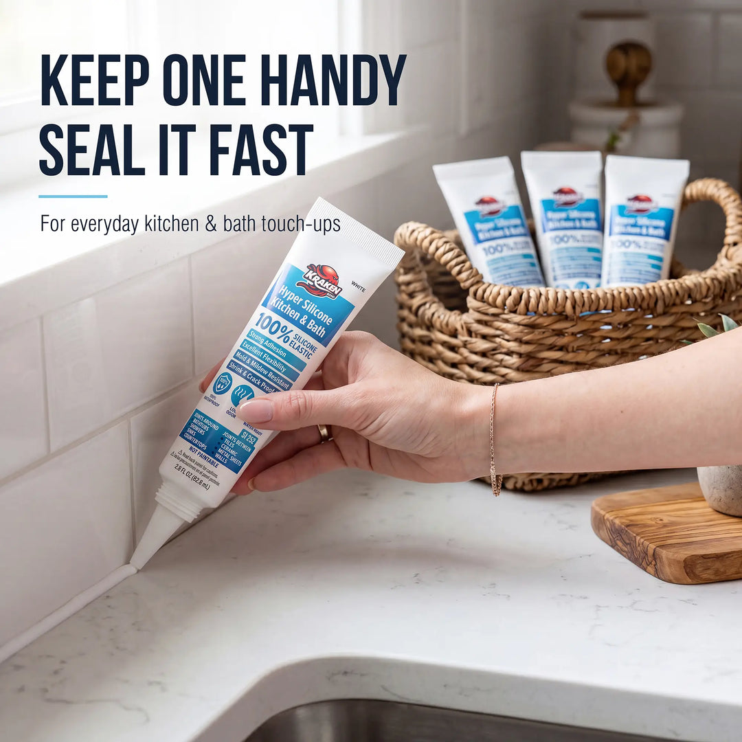 Hyper Silicone Sealant Kitchen &amp; Bath, 2.8 fl oz Squeeze Tube