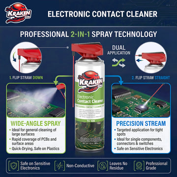 Electronic Contact Cleaner Spray - Quick Drying, Nonconductive  Kraken  Bond - Monster of Tough Jobs