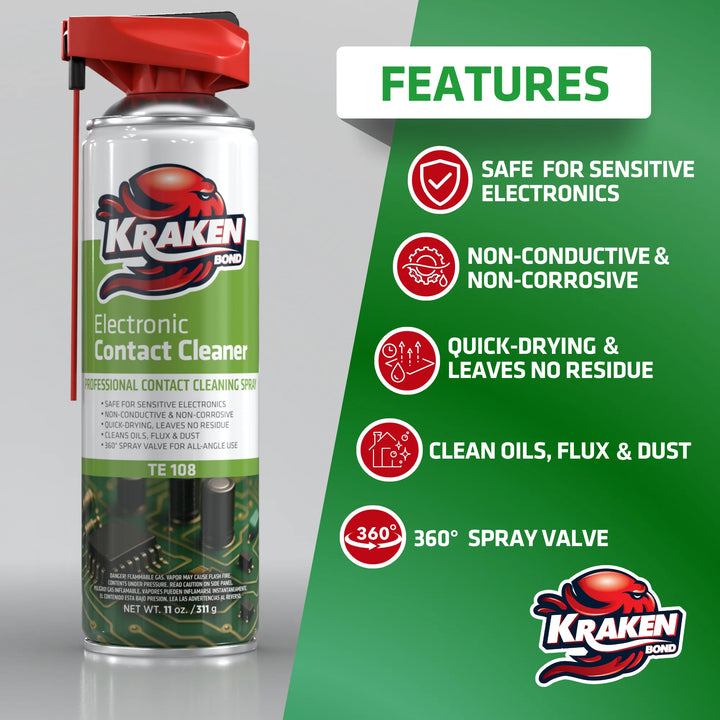 Electronic Contact Cleaner Spray – Quick Drying, Nonconductive 11 oz