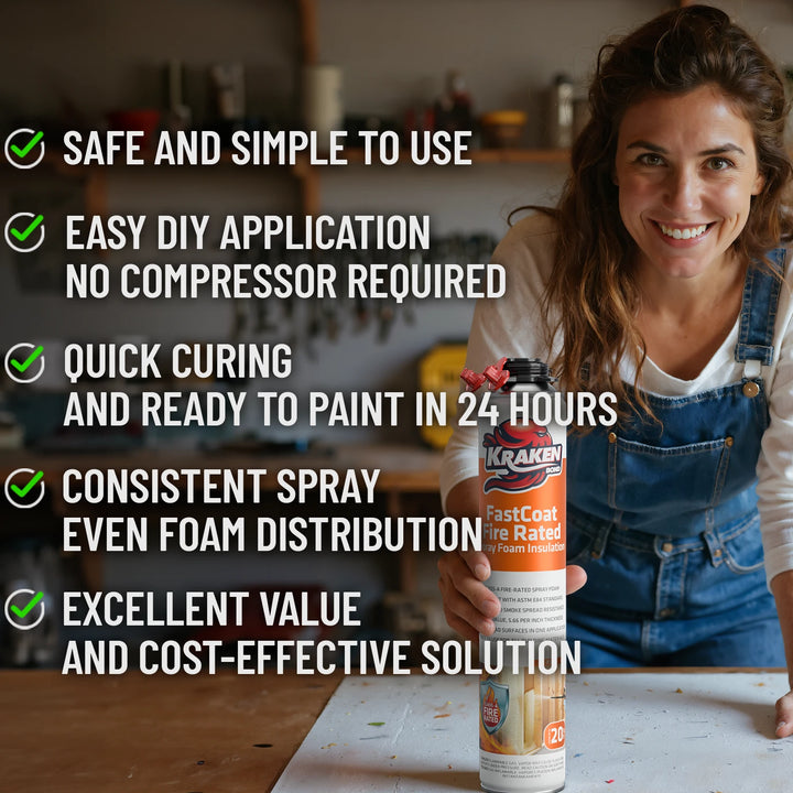 Fastcoat Insulation Spray Foam, Closed Cell Expanding Foam | Class A Fire Rated