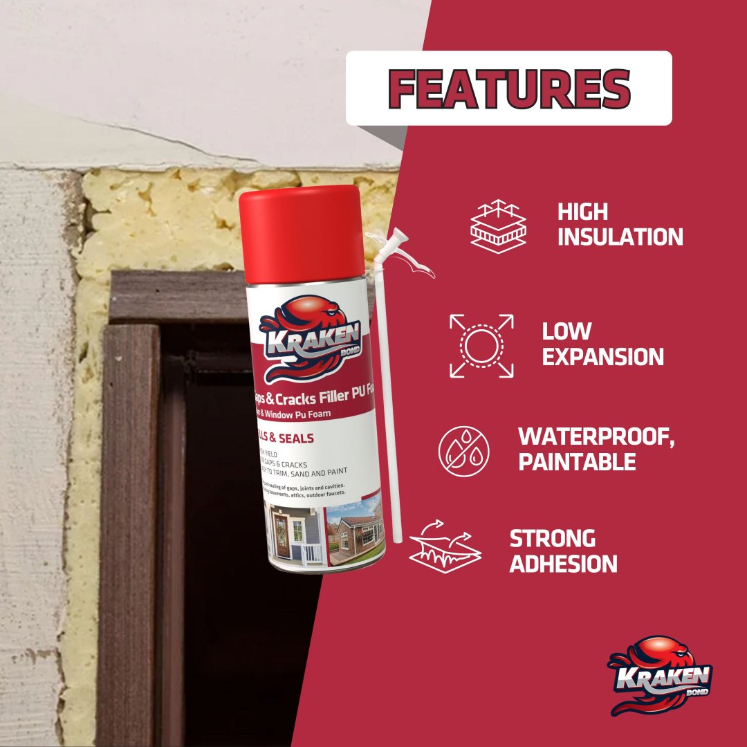 Gaps & Cracks Filler Foam, Insulating Foam Sealant, Straw Use