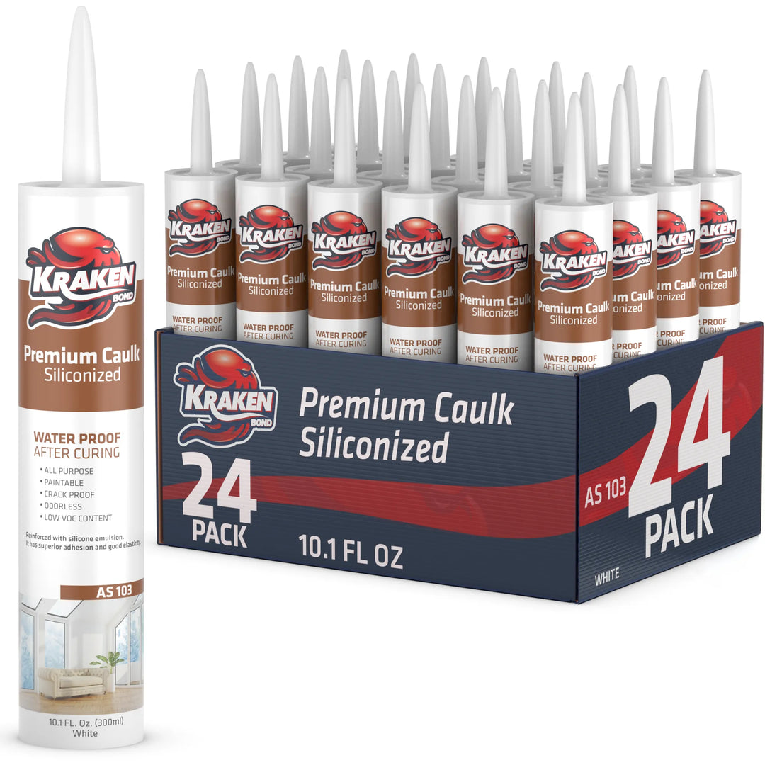 Premium Siliconized Caulk Sealant 10.1 fl oz White - 12/24/48 Pack