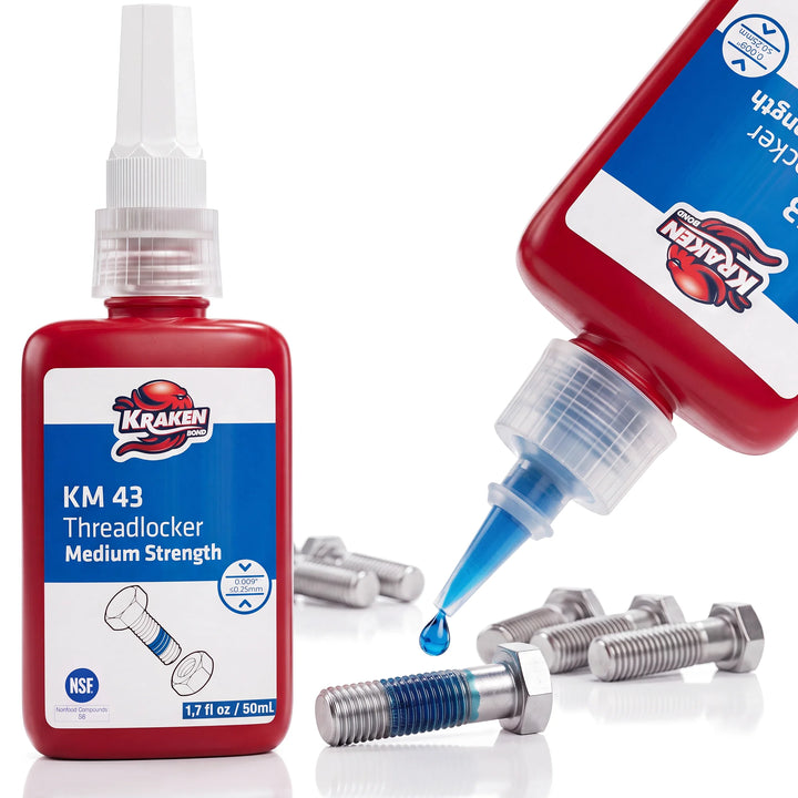 Bloqueador de roscas azul de resistencia media - KM 43 - 1.7 fl oz