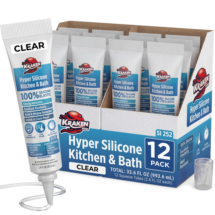 Hyper Silicone Sealant Kitchen &amp; Bath, 2.8 fl oz Squeeze Tube