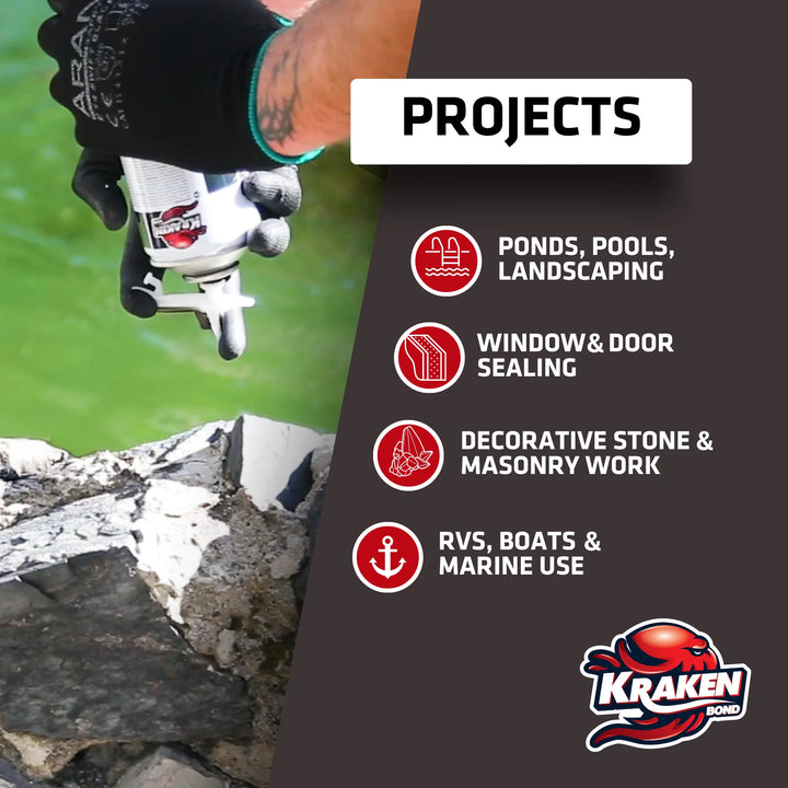 Pro Black Foam Waterfall & Landscape Adhesive Sealant– Gun Use 24 oz