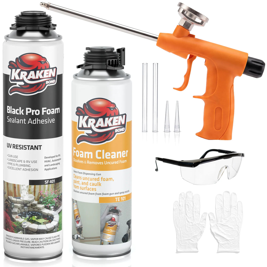 Pro Black Foam Waterfall &amp; Landscape Adhesive Sealant– Gun Use 24 oz
