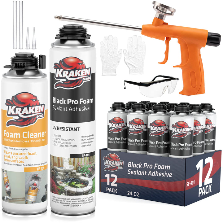 Pro Black Foam Waterfall &amp; Landscape Adhesive Sealant– Gun Use 24 oz