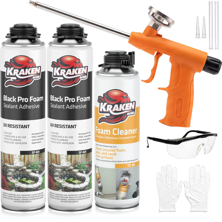 Pro Black Foam Waterfall &amp; Landscape Adhesive Sealant– Gun Use 24 oz