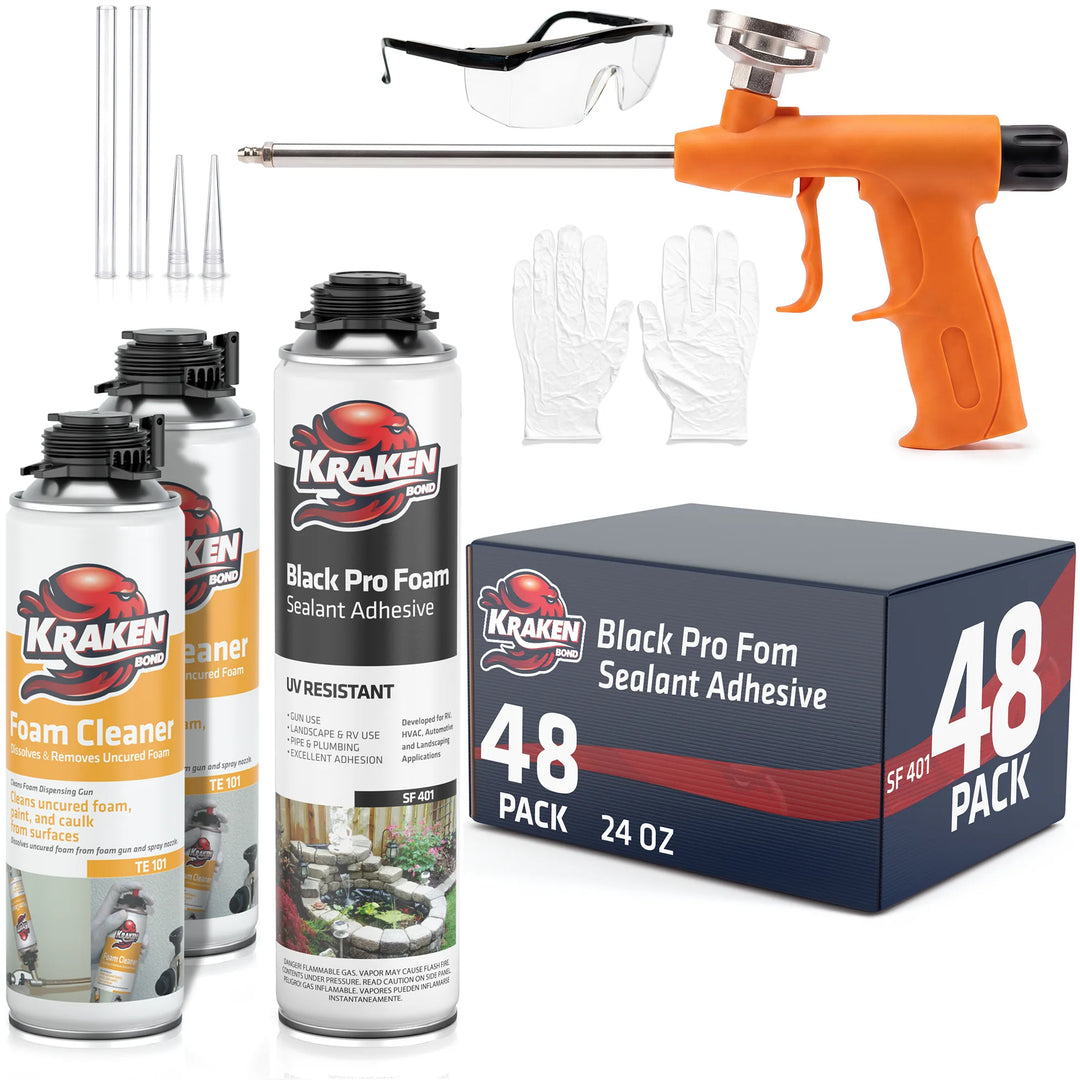 Pro Black Foam Waterfall &amp; Landscape Adhesive Sealant– Gun Use 24 oz