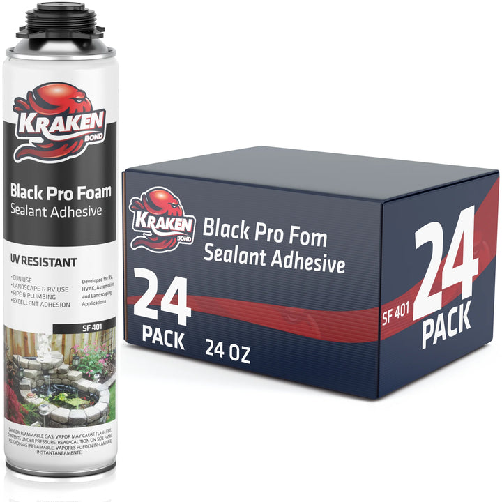 Pro Black Foam Waterfall & Landscape Adhesive Sealant– Gun Use 24 oz