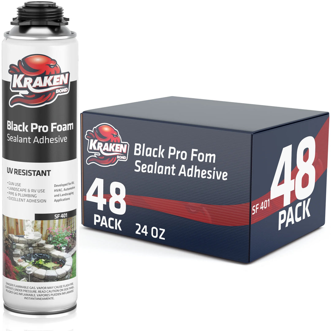 Pro Black Foam Waterfall & Landscape Adhesive Sealant– Gun Use 24 oz