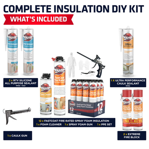 FastCoat 12-Can Complete Insulation DIY Kit with Sealants & Fire Block