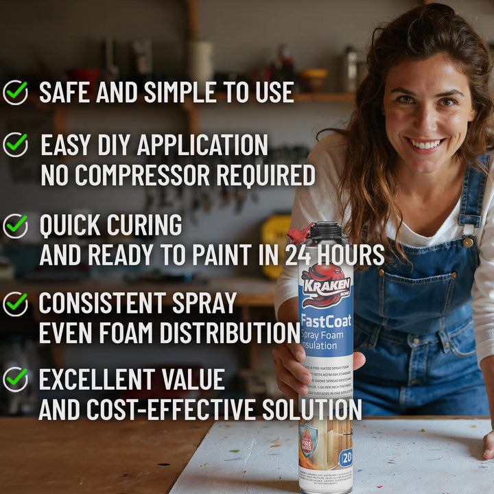 FastCoat Insulation Spray Foam, Closed Cell Expanding Foam | Class A Fire Rated