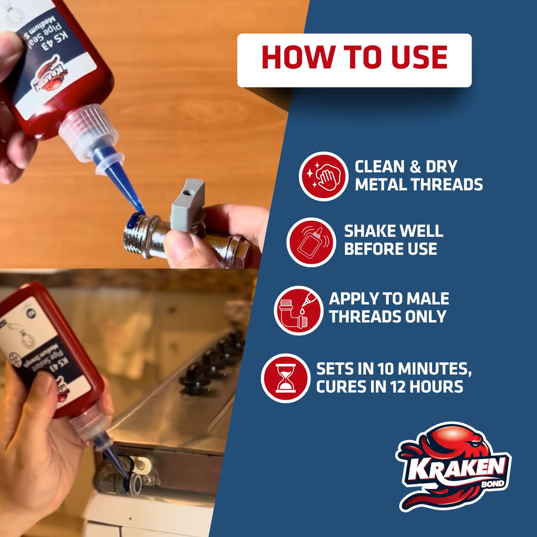 Pipe Thread Sealant Medium Strength KS 43 - 1.7 fl oz