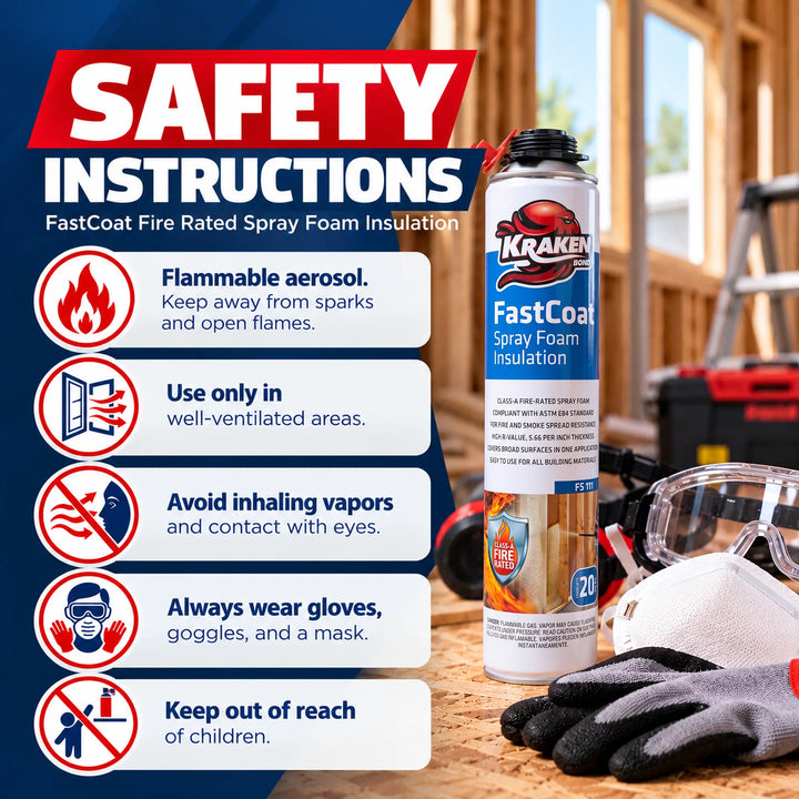 FastCoat Insulation Spray Foam, Closed Cell Expanding Foam | Class A Fire Rated