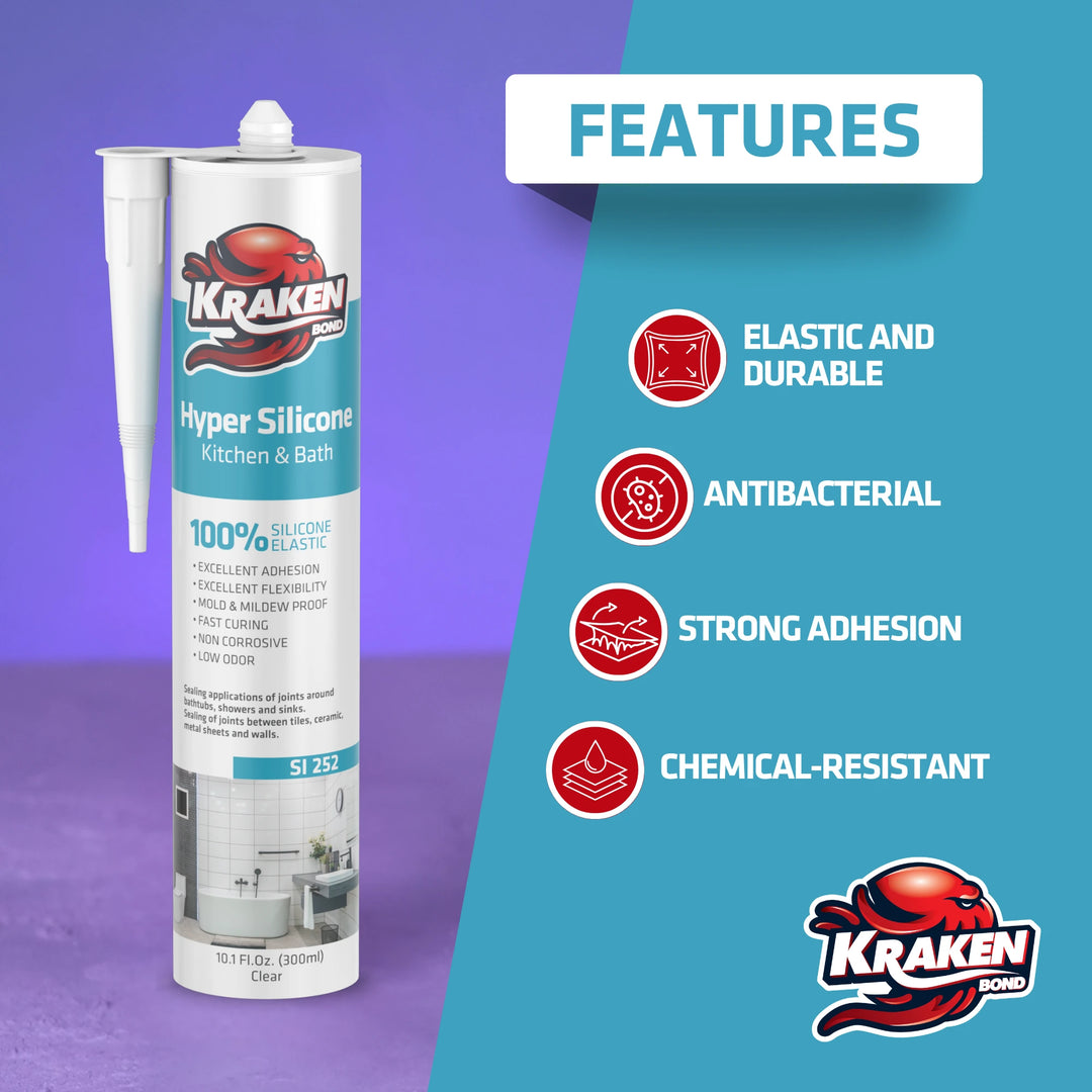 Hyper Kitchen&Bathroom Silicone 10.1 fl oz Transparent