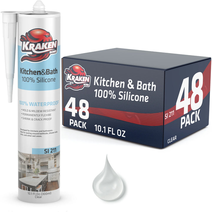 Kraken Kitchen&Bathroom Silicona 300 ml (Gw 360) (10.1 FL Oz) Blanco