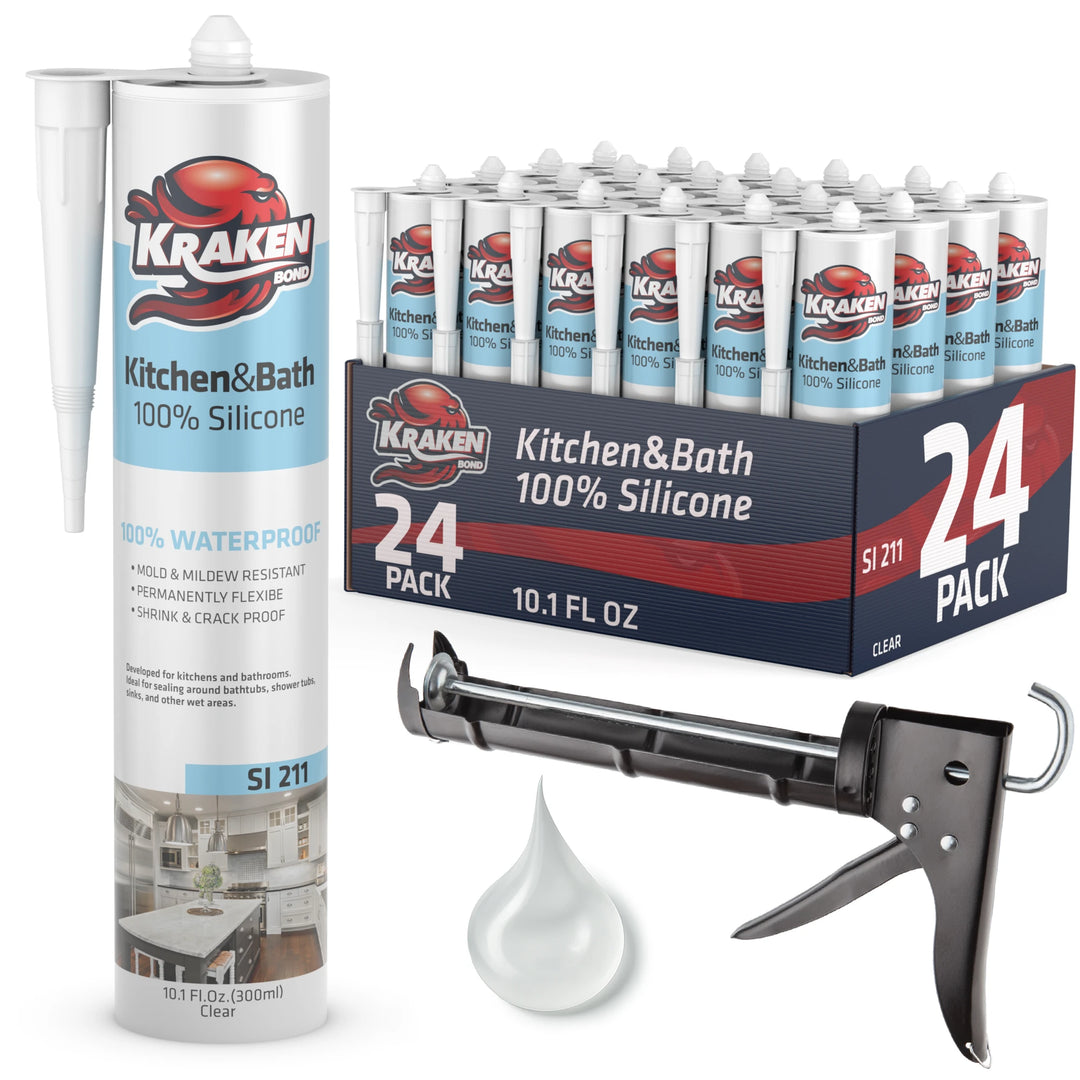 Kitchen &amp; Bathroom Silicone 10.1 fl oz, Clear