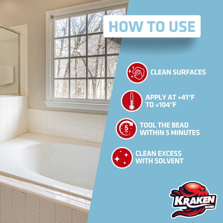 Kitchen & Bathroom Silicone 10.1 fl oz - 12/24/48 Pack