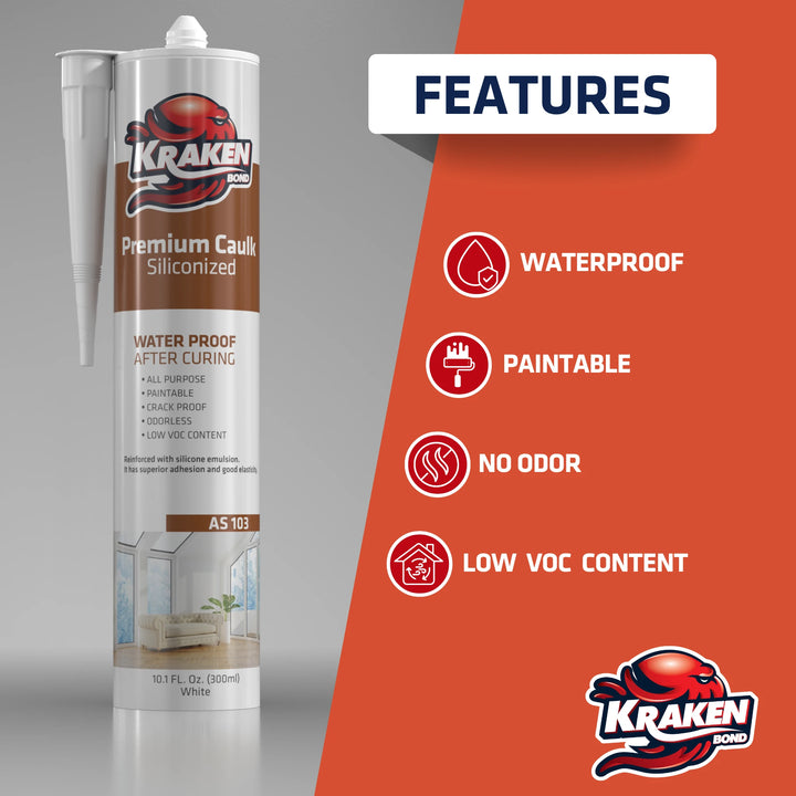 Premium Siliconized Caulk Sealant 10.1 fl oz White