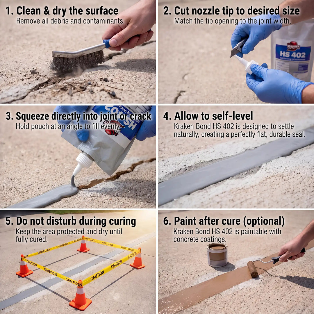 HS 402 Self Leveling Concrete Crack Filler, 32 fl oz