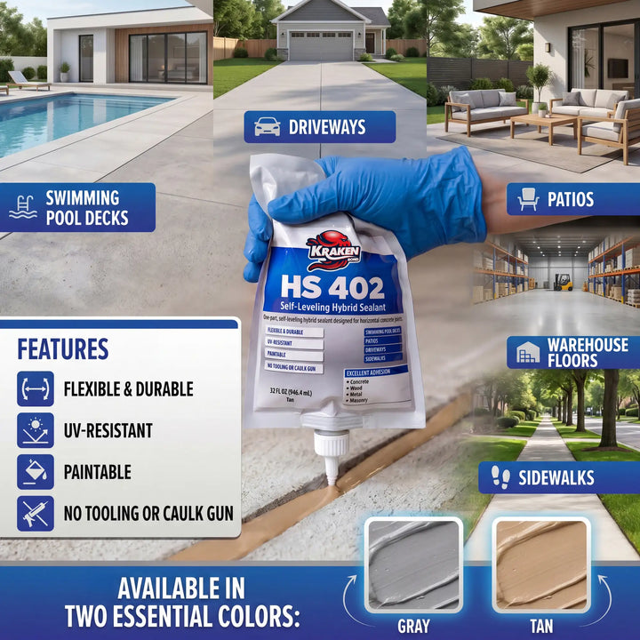 HS 402 Self Leveling Concrete Crack Filler, 32 fl oz
