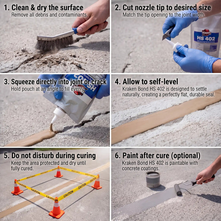HS 402 Self Leveling Concrete Crack Filler, 32 fl oz