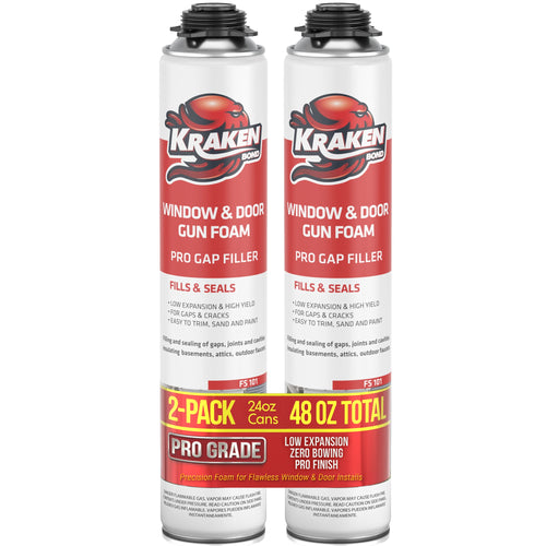 PRO Window & Door Foam, Gap Filler 24 oz / 32 oz, Low Expansion Gun Foam