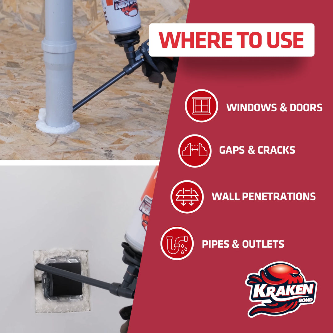 PRO Window & Door Foam, Gap Filler 24 oz / 32 oz, Low Expansion Gun Foam