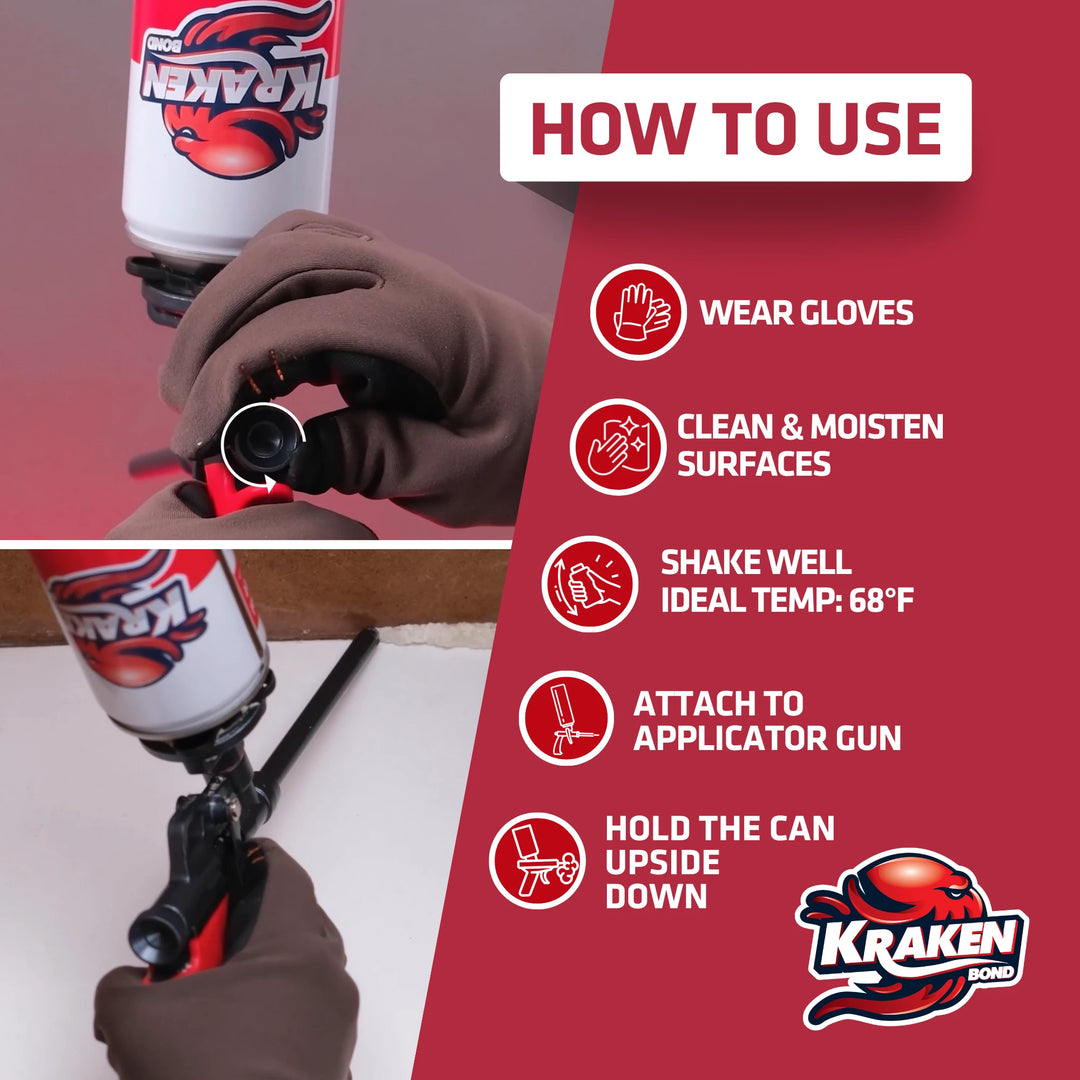 PRO Window & Door Foam, Gap Filler 24 oz / 32 oz, Low Expansion Gun Foam