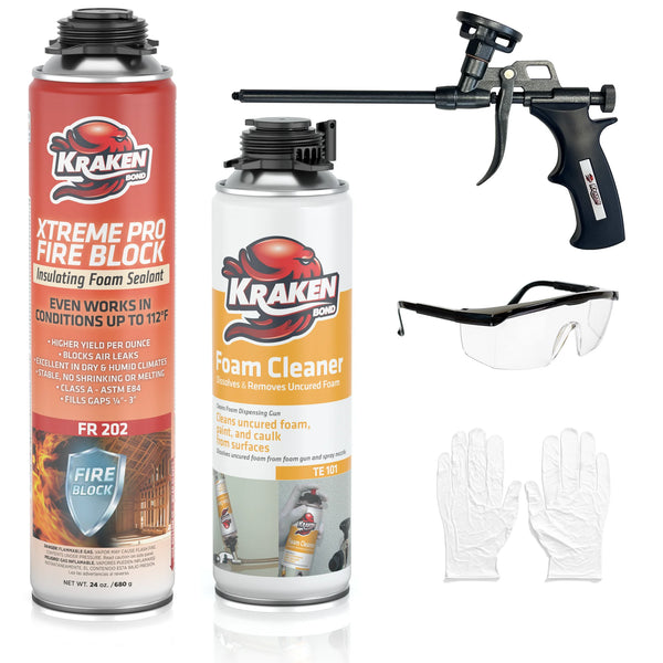 Xtreme Pro Fire Block Spray Foam 24 oz, Gun Use – Kraken Bond