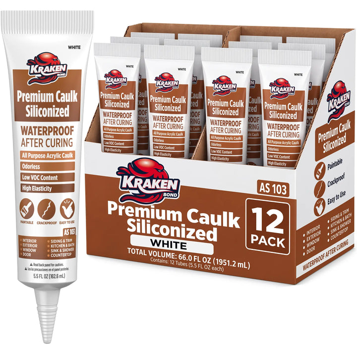 Sellador de Masilla Siliconizada Premium 10.1 fl oz Blanco